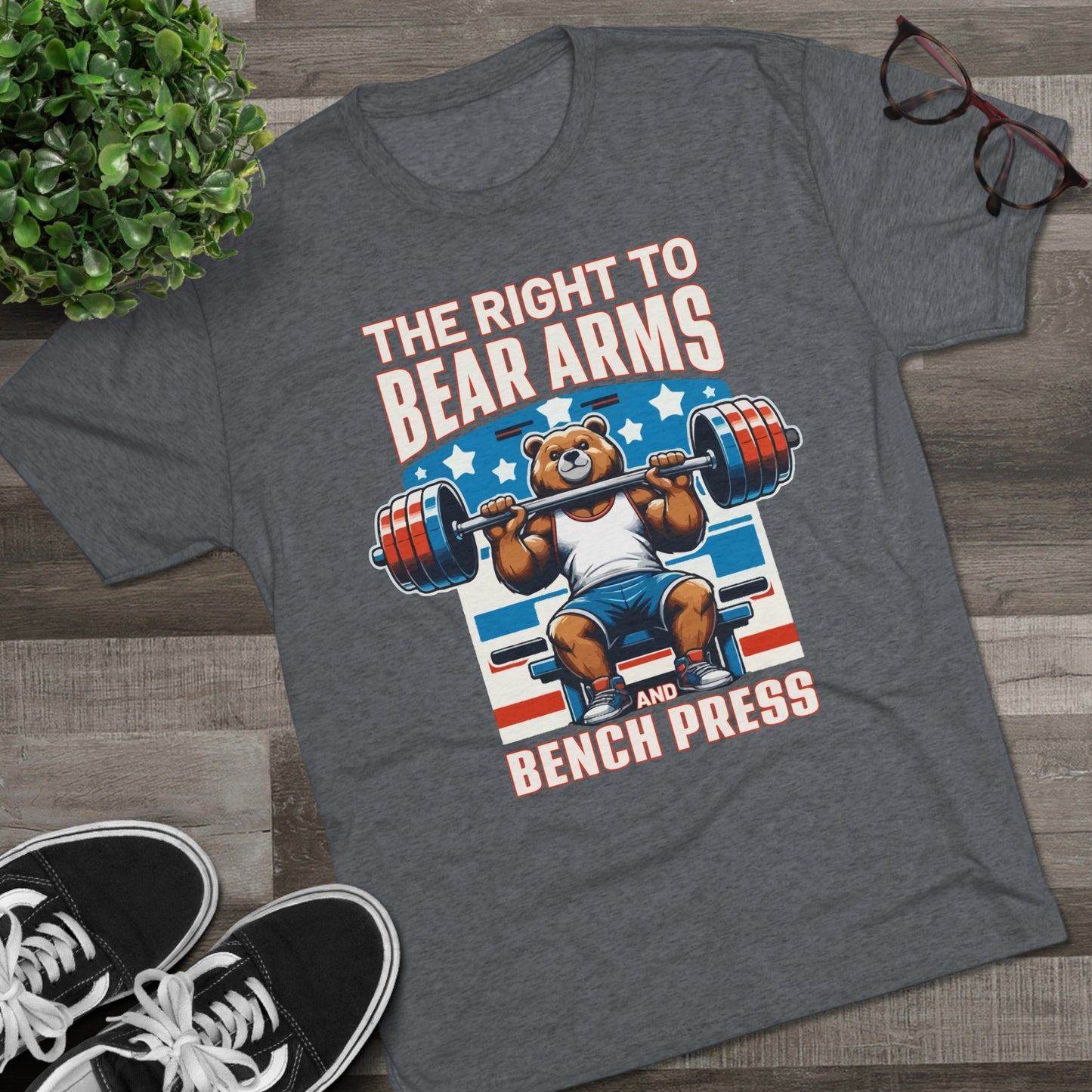 Bear Arms and Bench Press Blended Tee