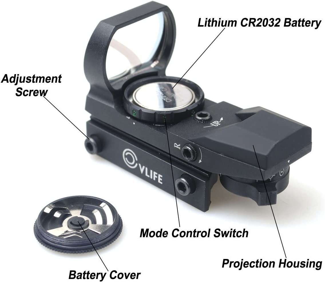 VL Red Green Dot Gun Sight Scope Reflex Sight with 20mm Rail