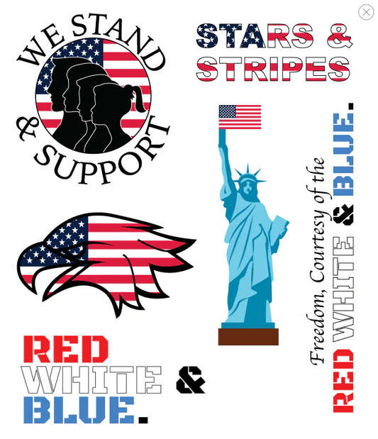 Red, White, and Blue Patriotic Sticker Pack